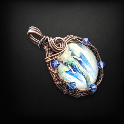 Julian Wire Wrapped Necklace with Elephant - image2